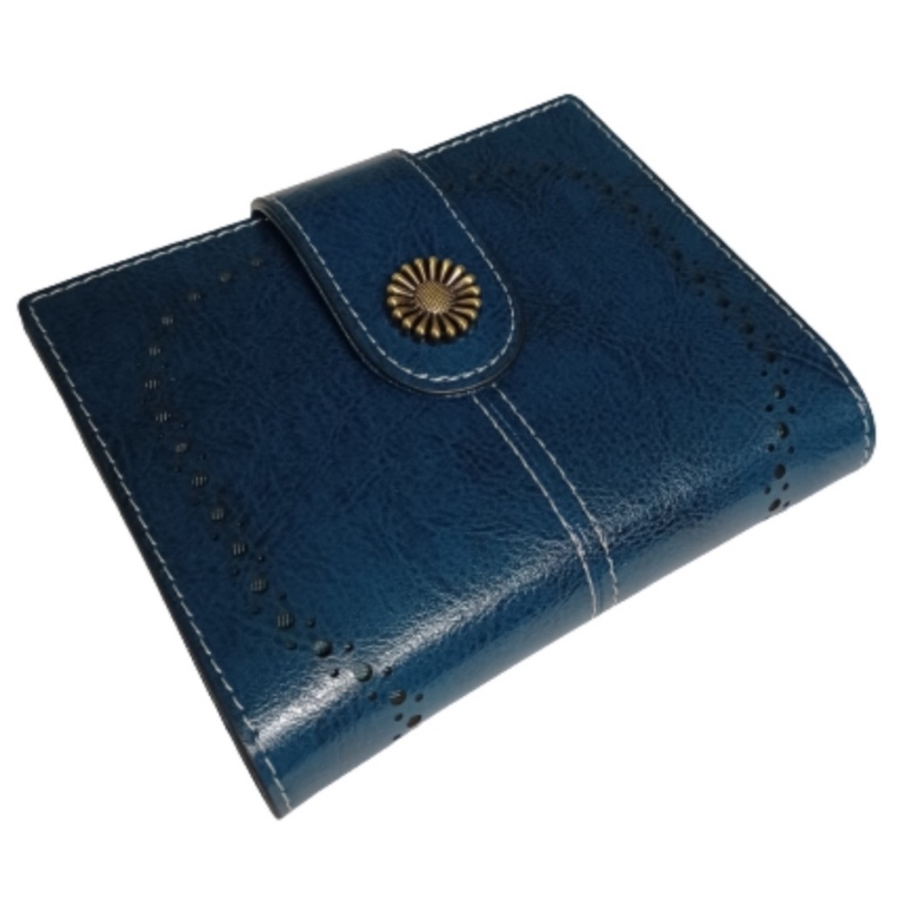 SEAMMER Teal Blue Green Bifold Leather Wallet Coin Purse New inside Gift Box - Picture 12 of 12
